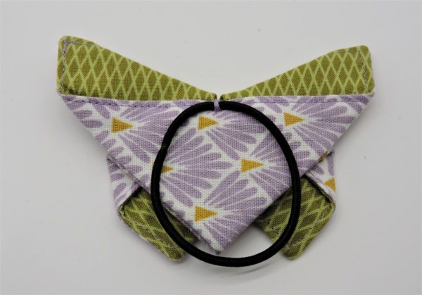 elastique-pour-cheveux-avec-papillon-en-origami-mauve-et-kaki