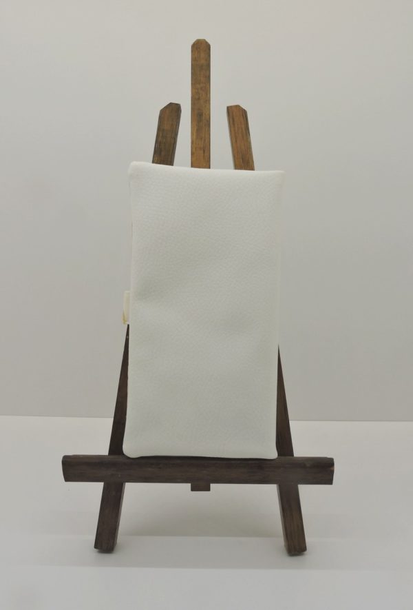 Portefeuille femme en simili cuir blanc et coton motif cygne origami1