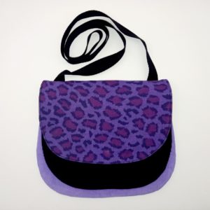 sac pépita velours noir et mauve léopard violet2