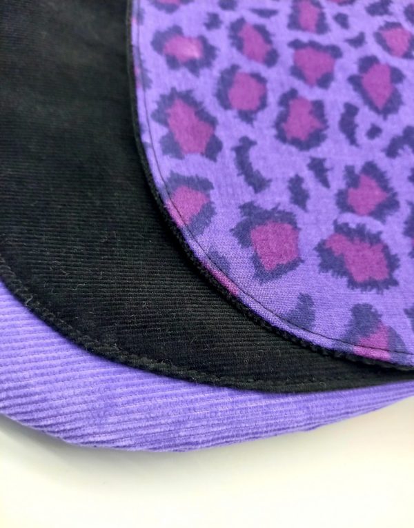 sac pépita velours noir et mauve léopard violet4