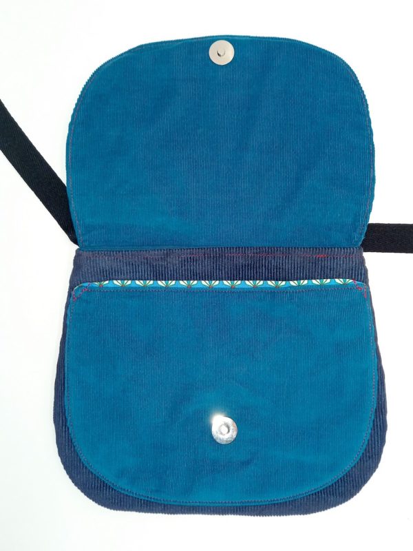 sac pépita velours bleu et coton petit pan turquoise5