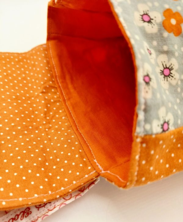 sac poussette gris fleurs rose et orange5