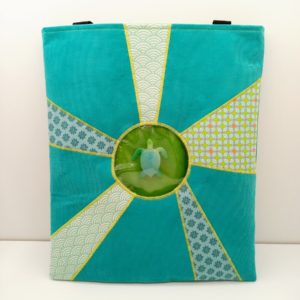 grand tote bag turquoise tortue