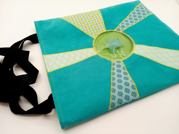 grand tote bag turquoise tortue1