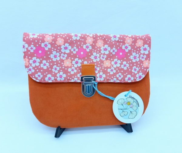 pochette fermoir cartable orange3