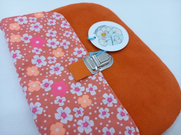 pochette fermoir cartable orange1