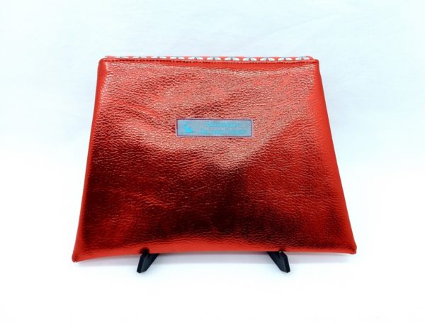 pochette trapèze rouge metallisé3